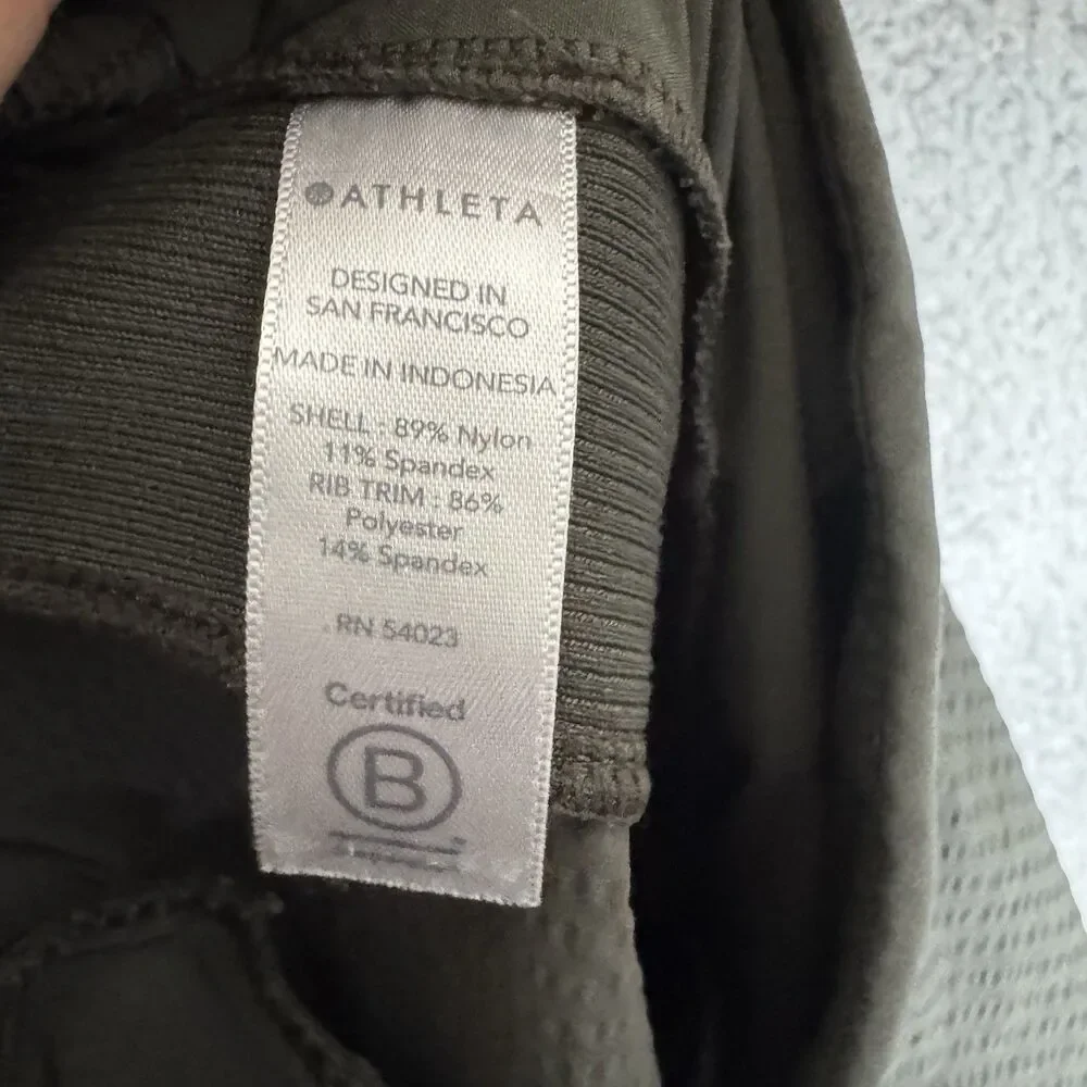 Athleta Pants Womens 2 Green Textured Brooklyn Jogger‎ Stretch Commute Work - Picture 9 of 10